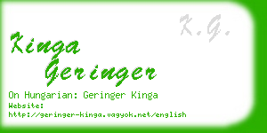 kinga geringer business card